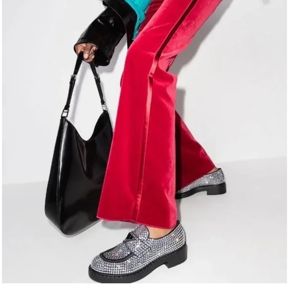 Prada Crystal Logo Flat Loafers - Picture 9 of 10